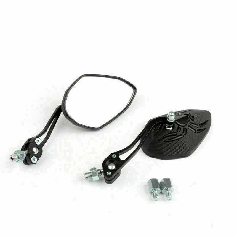 Universal 8mm 10mm Motorcycle Rear View Side Mirrors Black