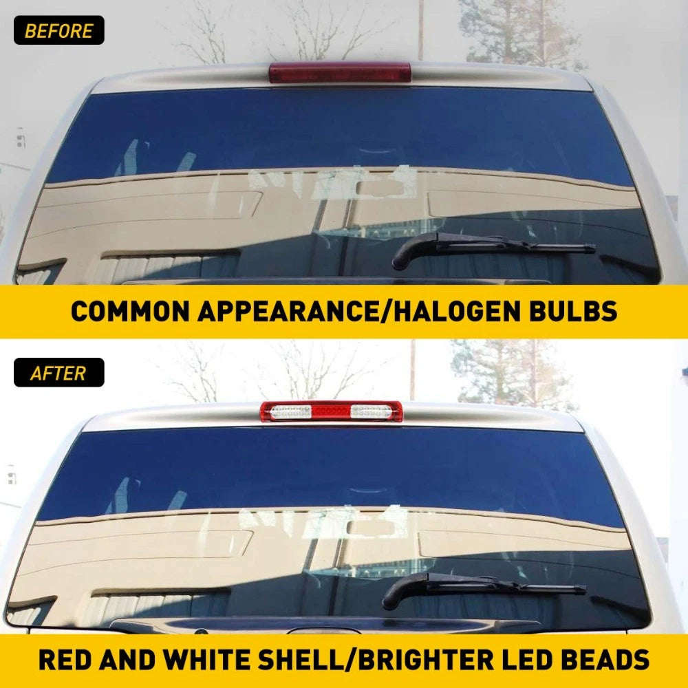 LED Third Brake Light for Ford F-150 (1997–1999) Chrome Red Clear Lens