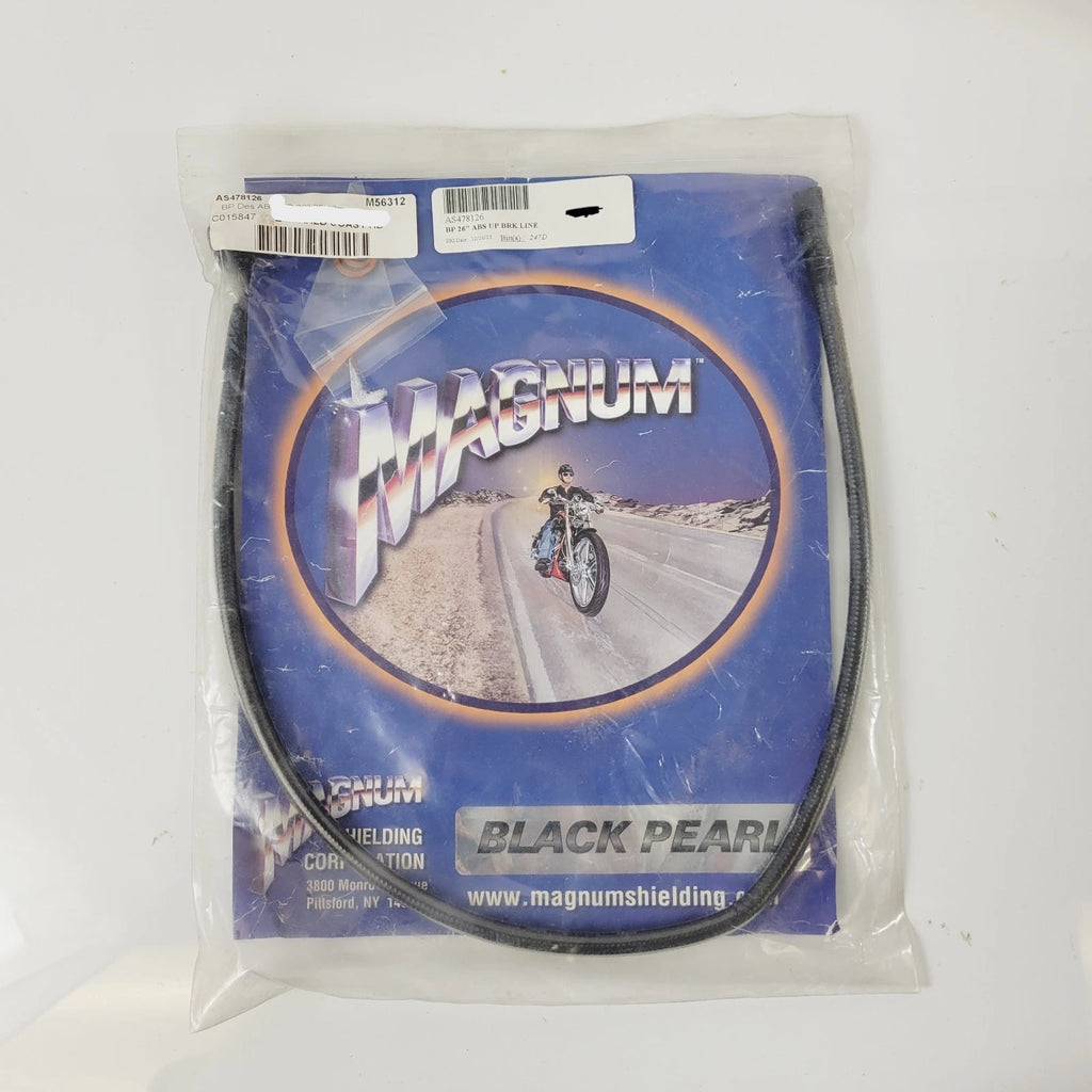 Magnum Black Pearl Front Upper Brake Line 26" for Harley (ABS AS478126)