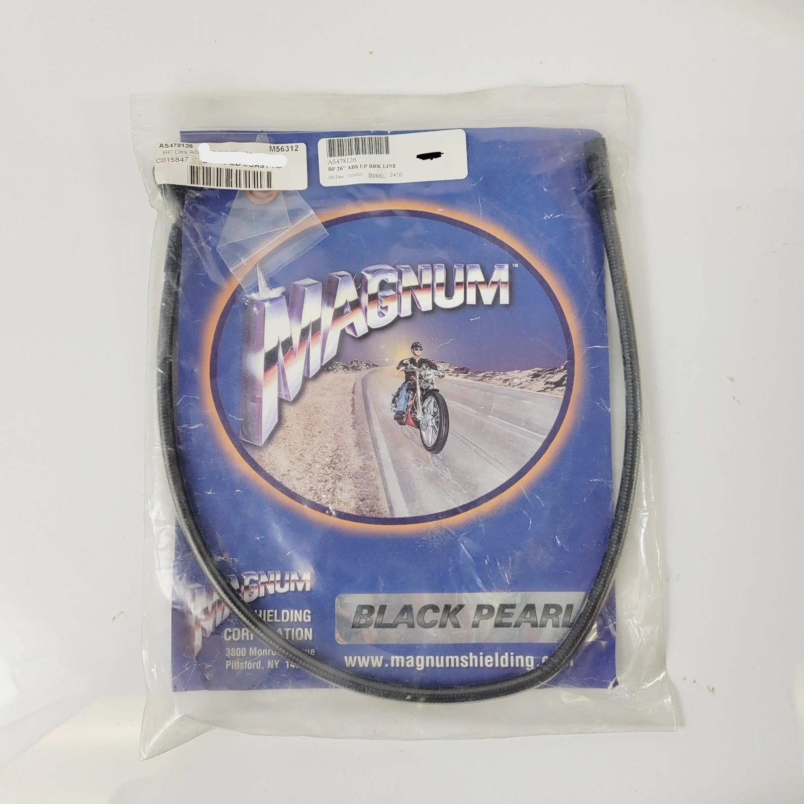 Magnum Black Pearl Front Upper Brake Line 26" for Harley (ABS AS478126)