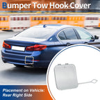 Rear Tow Hook Cover for BMW 530i 540i M5 (No. 51127475589) Silver Tone