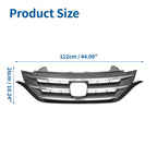 Front Upper Bumper Grille for Honda CR-V (2012–2014) Chrome Silver Tone
