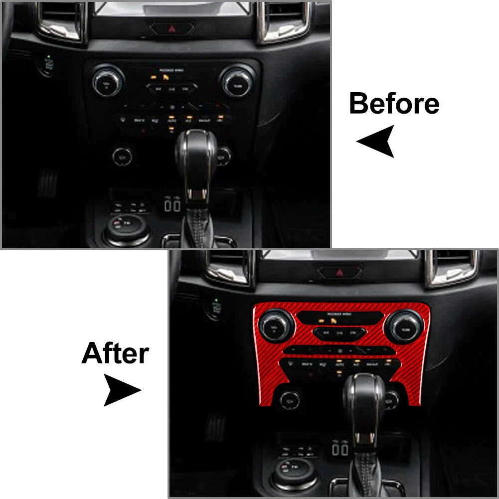 Carbon Fiber AC Climate Control Panel Cover for Ford Ranger 2019-2022