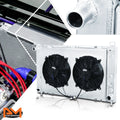 2X Aluminum 2-Row Cooling Radiator w/Fan Shroud for GMC Sierra/Yukon (2000–2006)