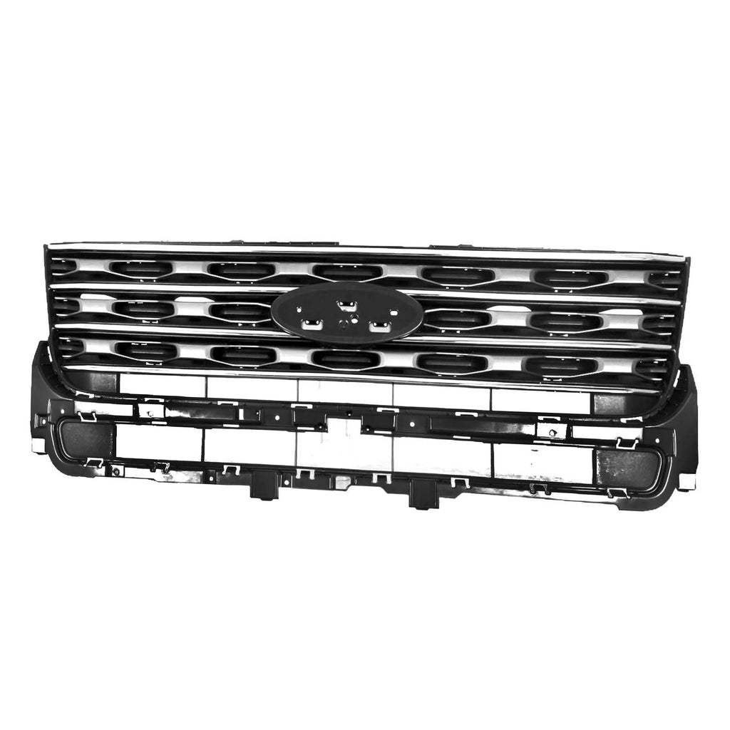 Front Grille Replacement Gray Chrome Plastic for Honda Civic (2016–2021)