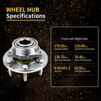 Front Wheel Bearing & Hub for GMC Sierra, Chevy Silverado, Escalade, Tahoe (4WD)