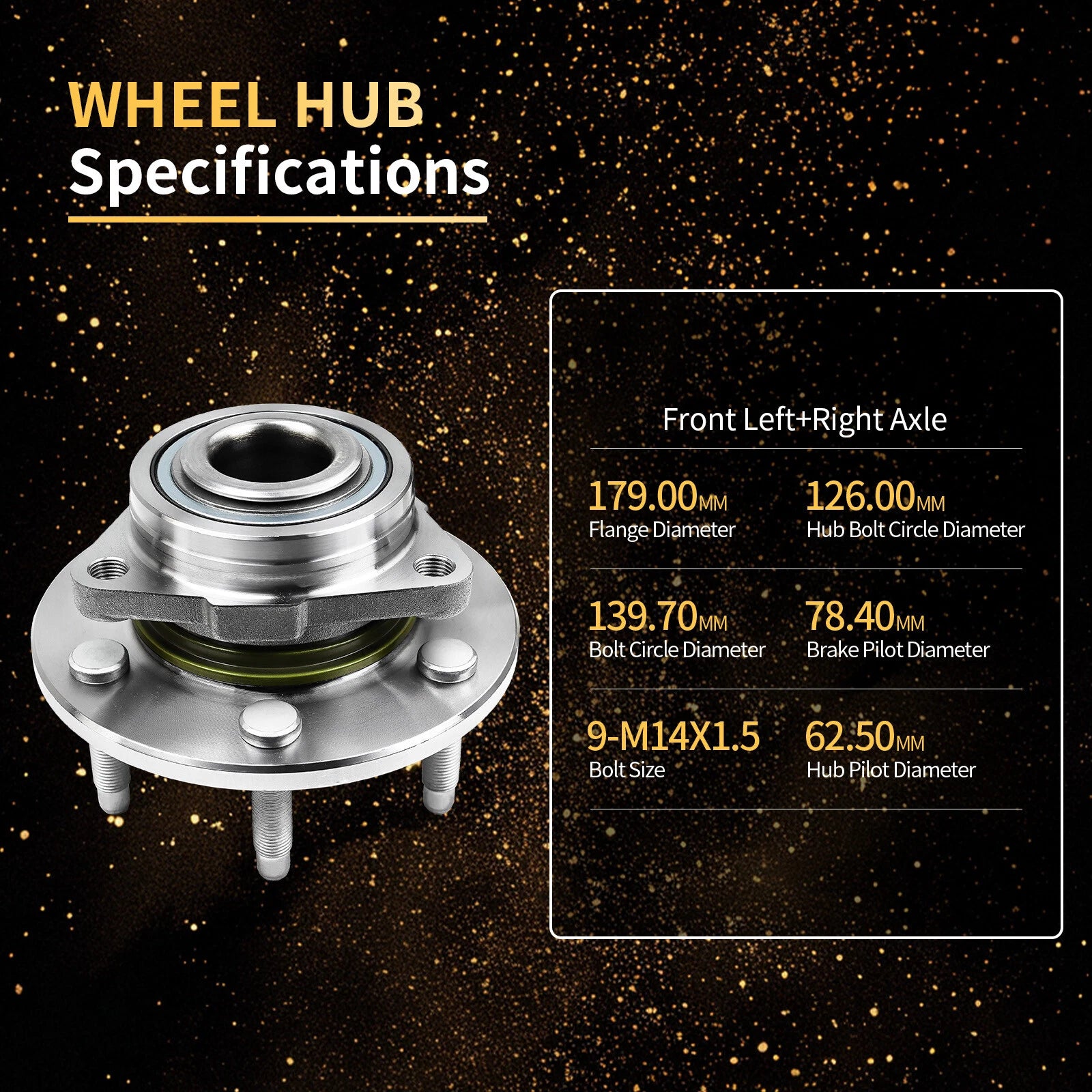 Front Wheel Bearing & Hub for GMC Sierra, Chevy Silverado, Escalade, Tahoe (4WD)