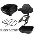 Matte Black Trunk Backrest Pad Mount Rack for Harley Touring (2009–2013)
