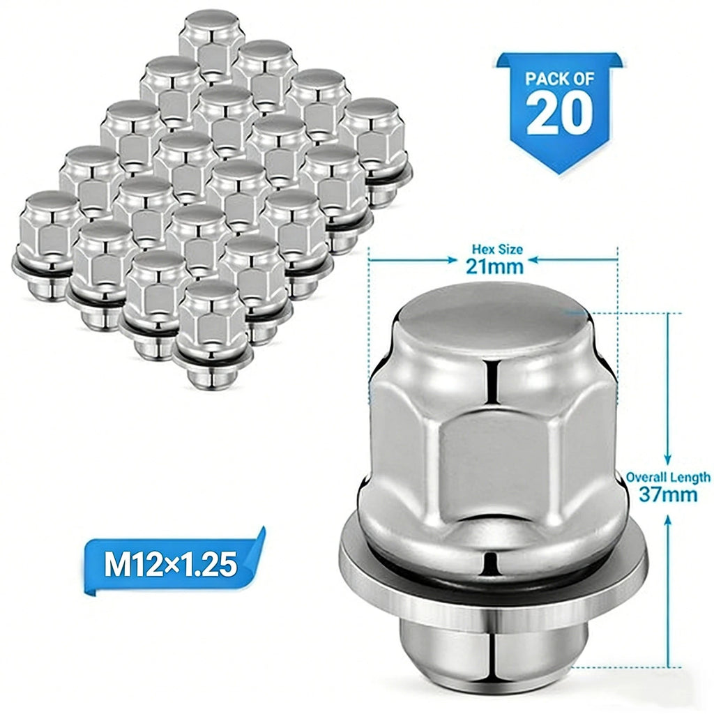20Pc Chrome Mag Lug Nuts for Nissan Pathfinder Infiniti