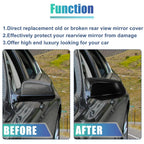 Door Wing Rearview Side Mirror Cover Cap Black for BMW 535i GT (2011-2013)