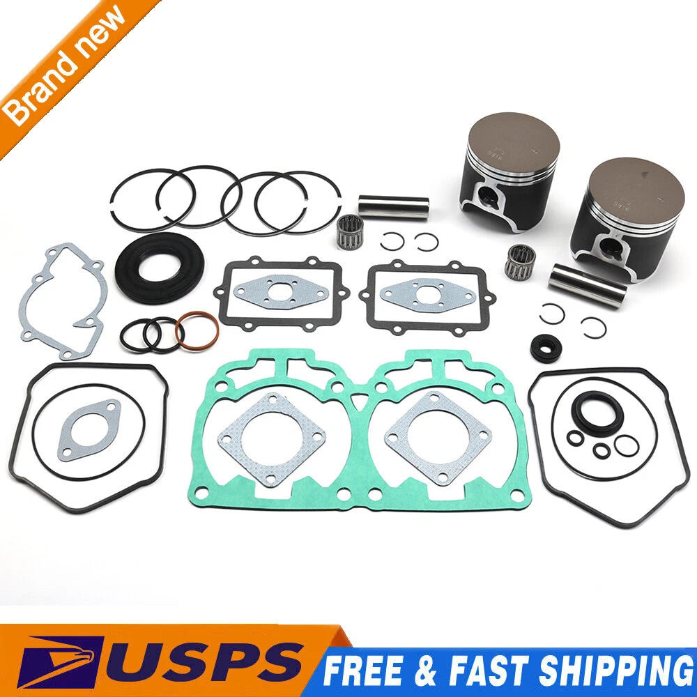 Top End Rebuild Kit for Ski-Doo MXZ 800 (2000–2007) - Dual Ring Pistons, Bearings, Gaskets