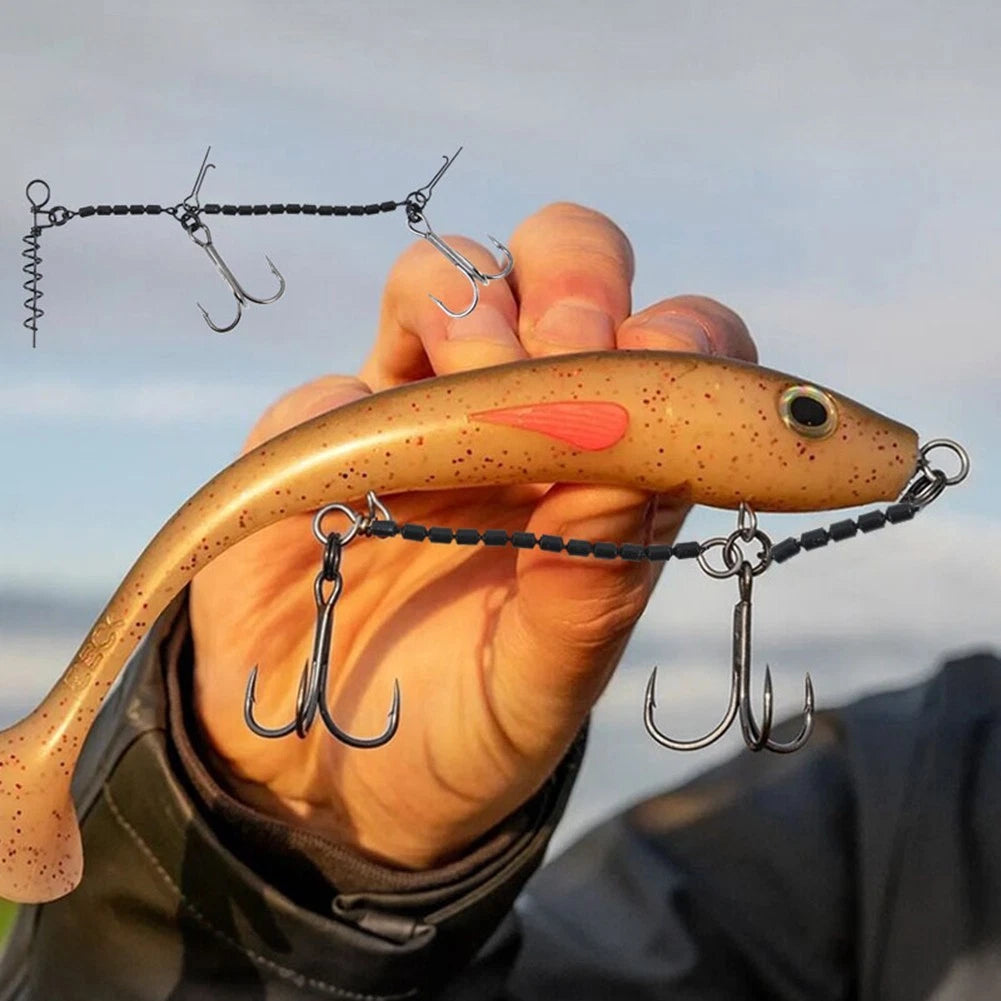 10X Stainless Steel Treble Fishing Hooks Barbed Stinger 10pcs Pack