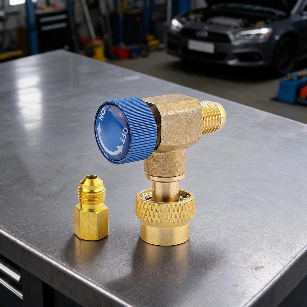 Set of 2 Brass Flow Control Valves for AC R410A R134A R22 R32 R407C