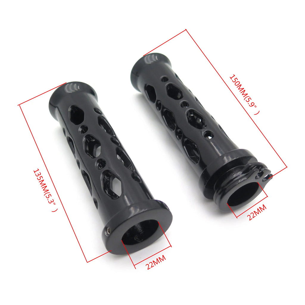 CNC Billet Aluminum Hand Grips for Honda Kawasaki Suzuki Yamaha (7/8")