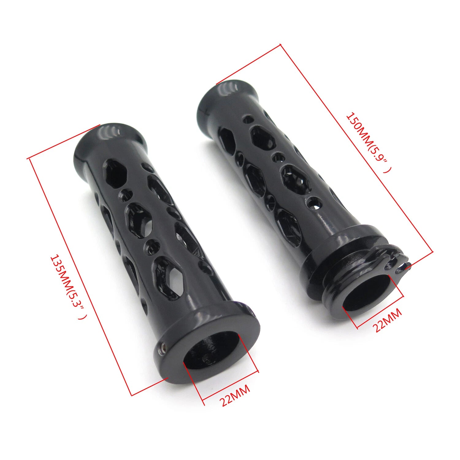 CNC Billet Aluminum Hand Grips for Honda Kawasaki Suzuki Yamaha (7/8")