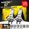 2X H7 LED Headlight Bulbs for Cars (6500K White)