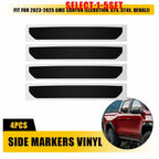 Set of 4 Side Marker Black Vinyl Decals Overlay for GMC Canyon (2023–2025)