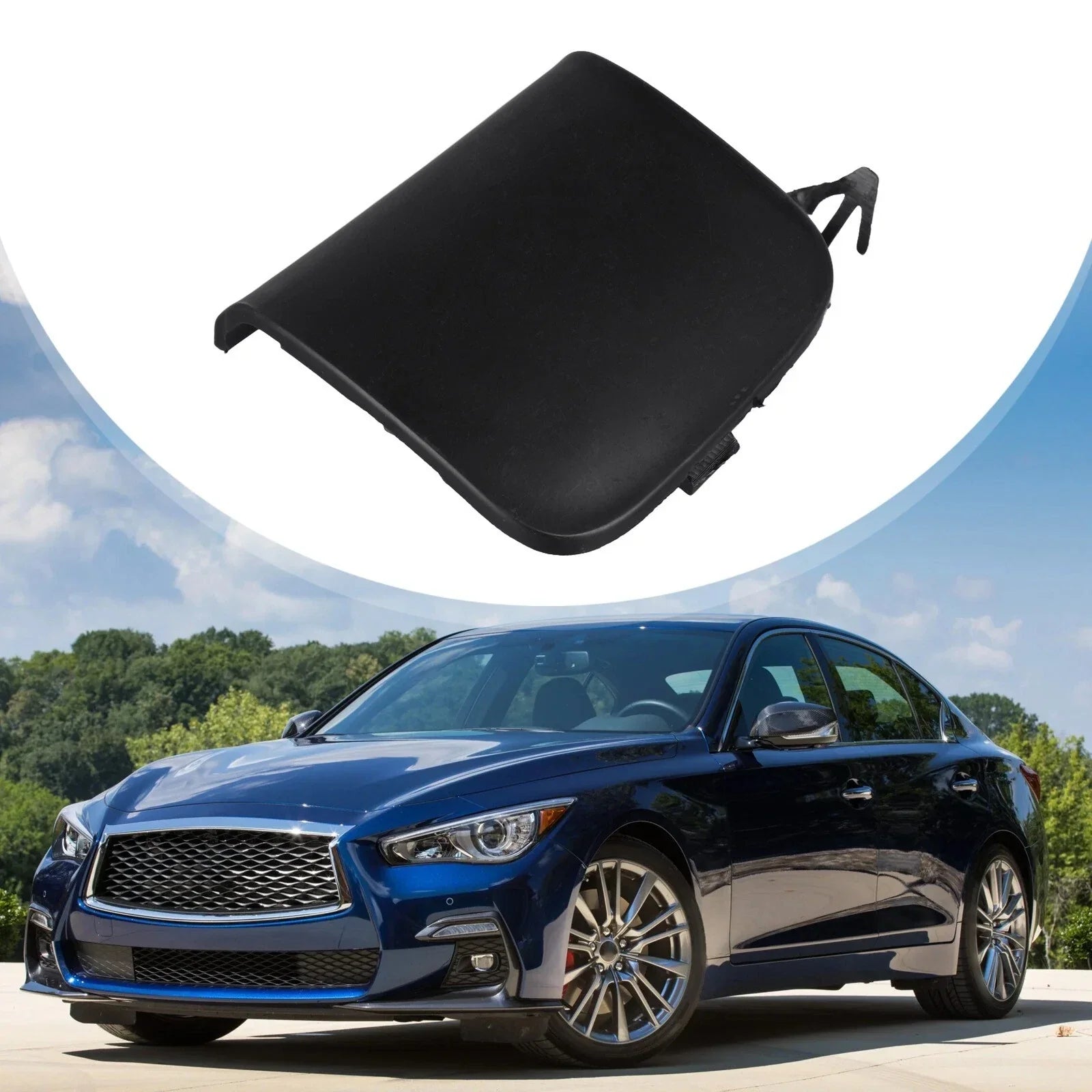 Front Bumper Tow Hook Cover for Infiniti Q50/Q50L (2018–2022)