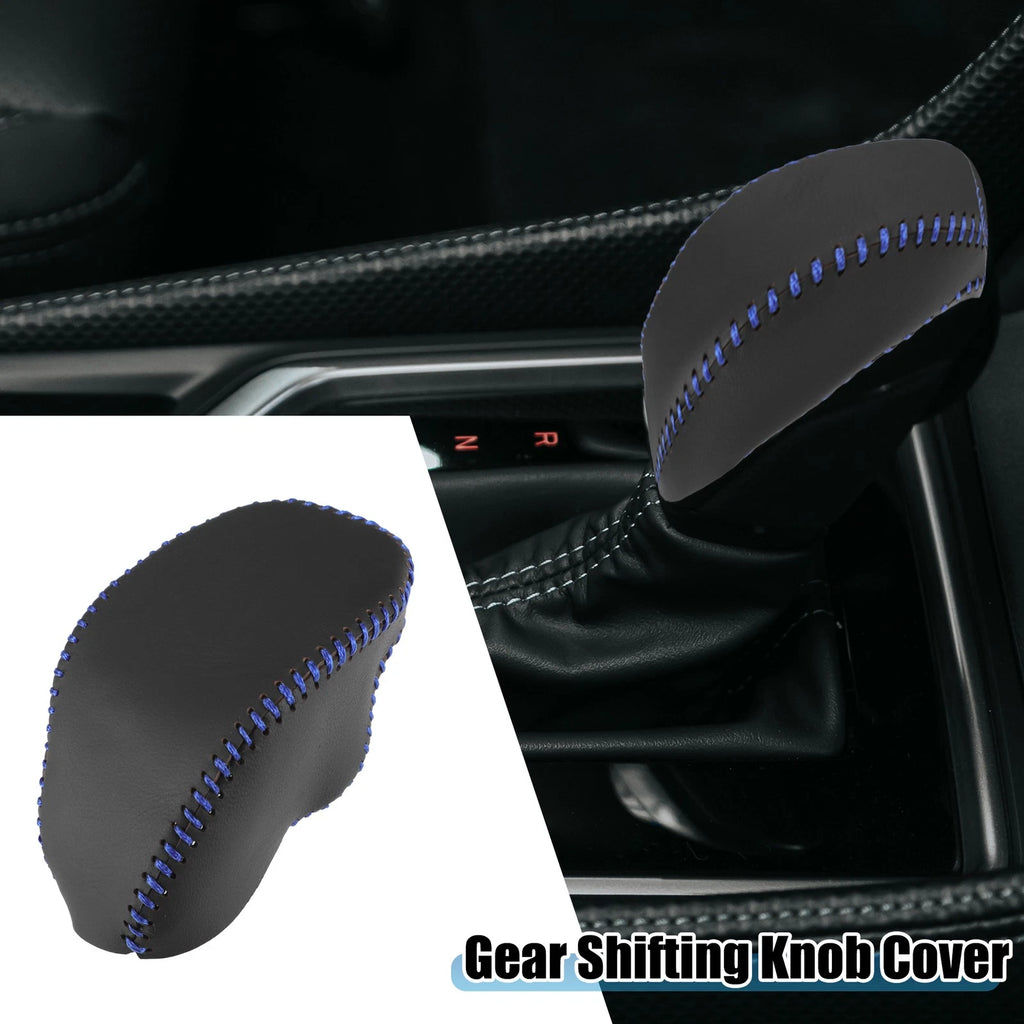 Auto Gear Shifting Knob Cover for Toyota RAV4 (2019–2023) Black Blue Stitches