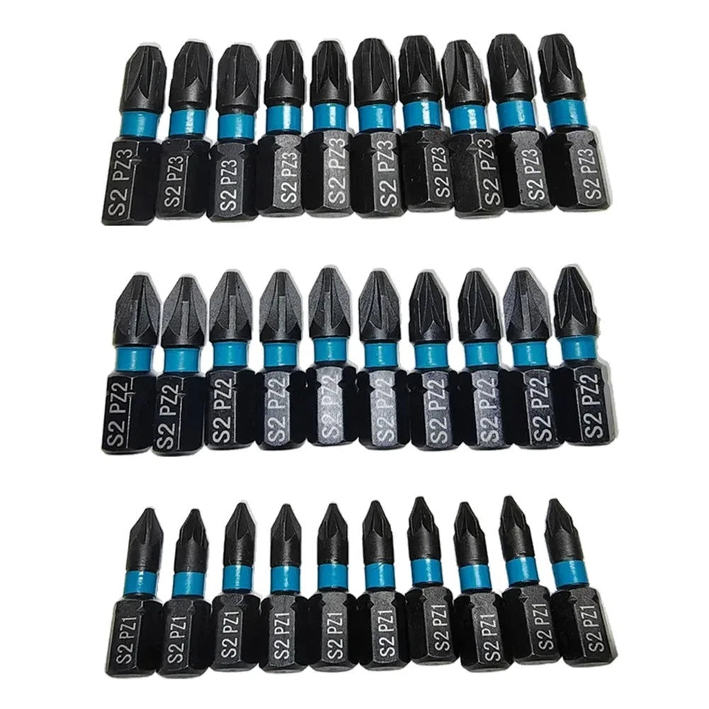 10PC Screwdriver Bits Set for Professional Use - 25mm Alloy Steel Magnetic Tips