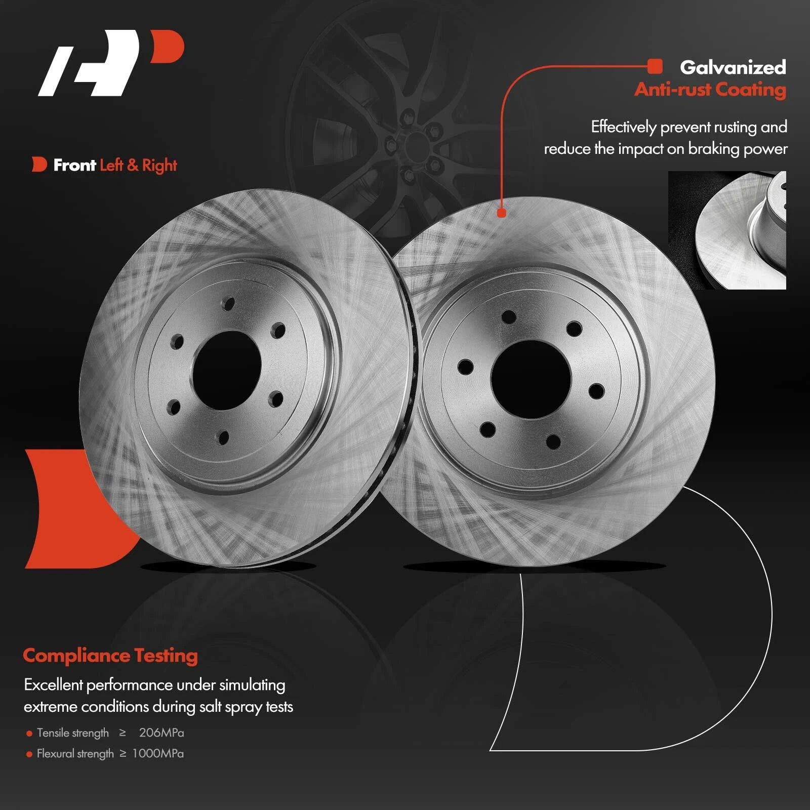 Front Disc Brake Rotors & Ceramic Pads for Nissan Pathfinder (2008-2012)