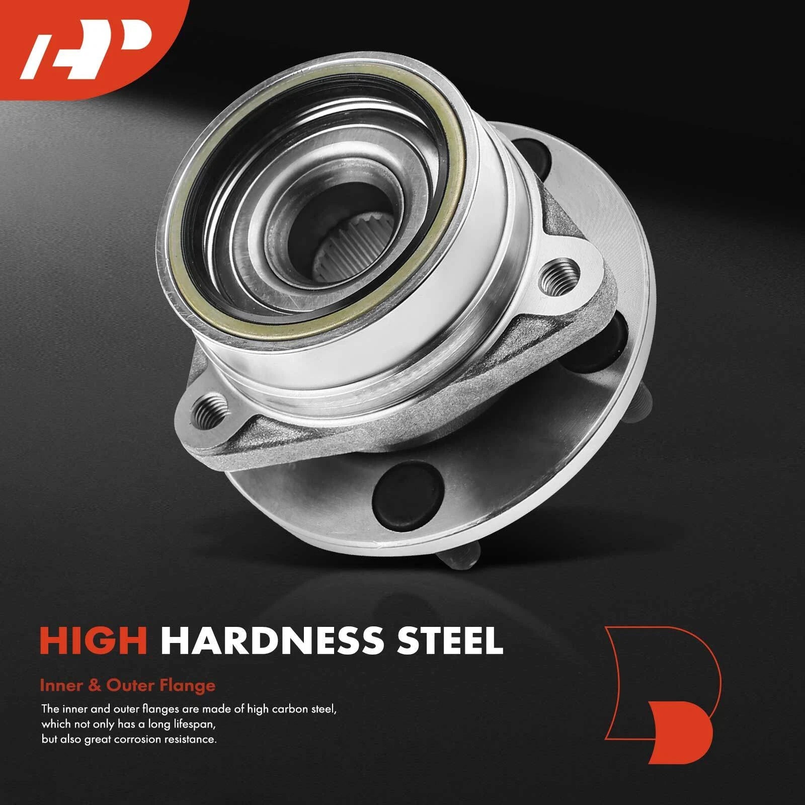 2X Front Wheel Hub & Bearing Assembly for Jeep Wrangler (1987–1989)