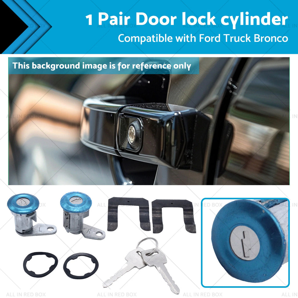 1 Pair Door Lock Cylinder with Keys for Ford Truck, Bronco (1965–1979)