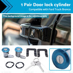 1 Pair Door Lock Cylinder with Keys for Ford Truck, Bronco (1965–1979)