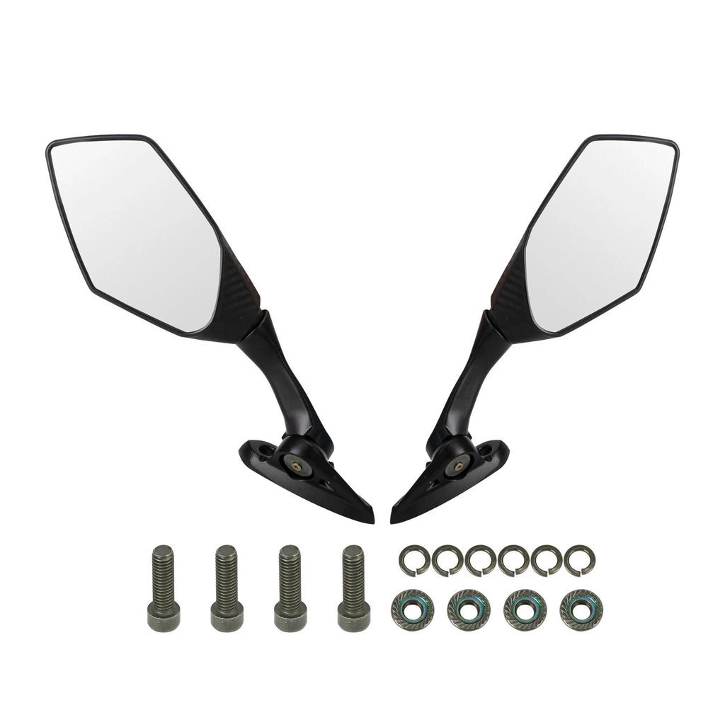 Black Short Stem Rear View Mirror Pair for Yamaha YZF R3 ABS R25 (2015–2021)
