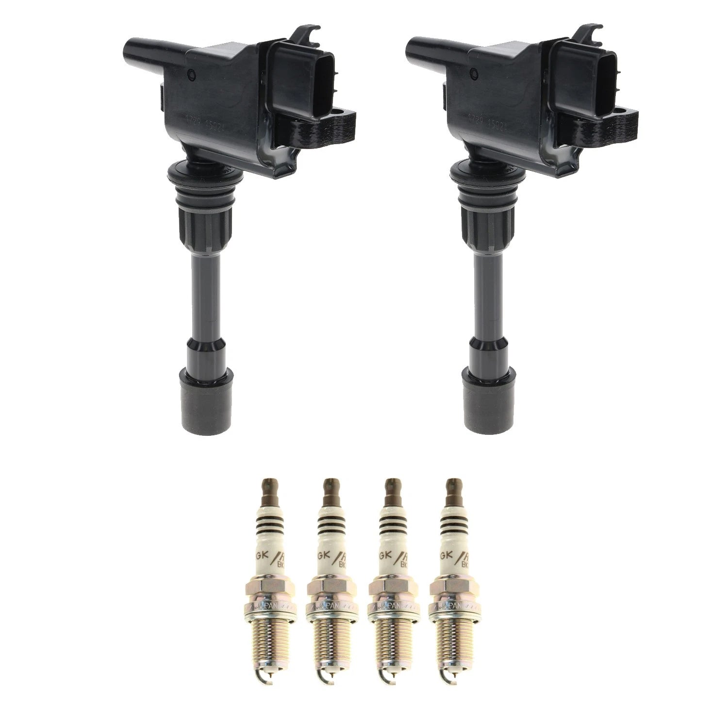 Set of 2 Ignition Coils & 4 NGK Iridium Spark Plugs for Mazda Protege (1999–2003)
