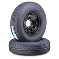 Set of 2 Trailer Tire ST235/85R16 12-Ply F 128M with 8x6.5 Black Mod Rim