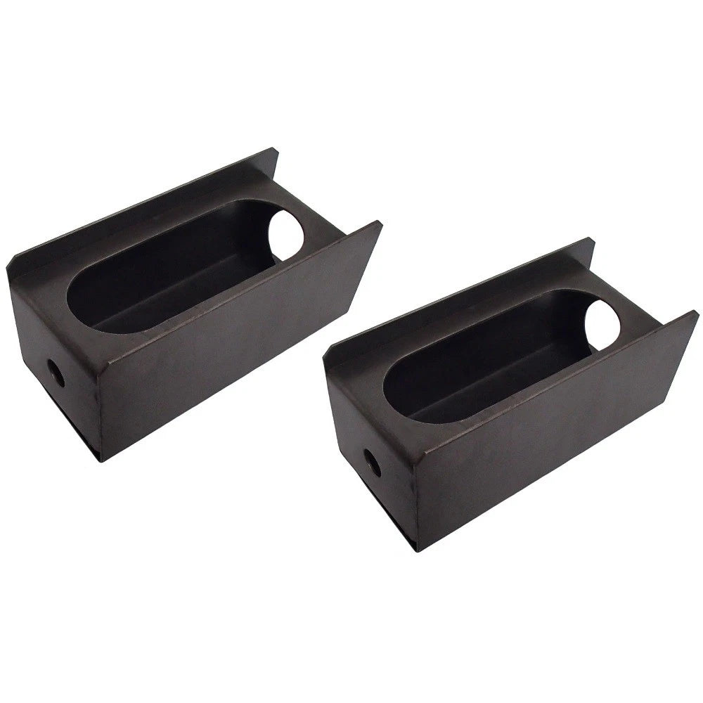 Set of 2 Steel Trailer 6" Oval Tail Light & 2" Round Side Light Mount Box