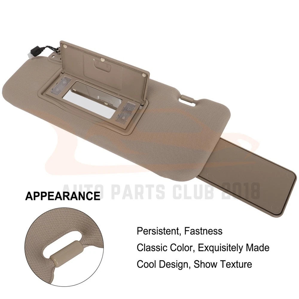 Beige Left Sun Visor with Lamp for Nissan Murano (2006-2008)