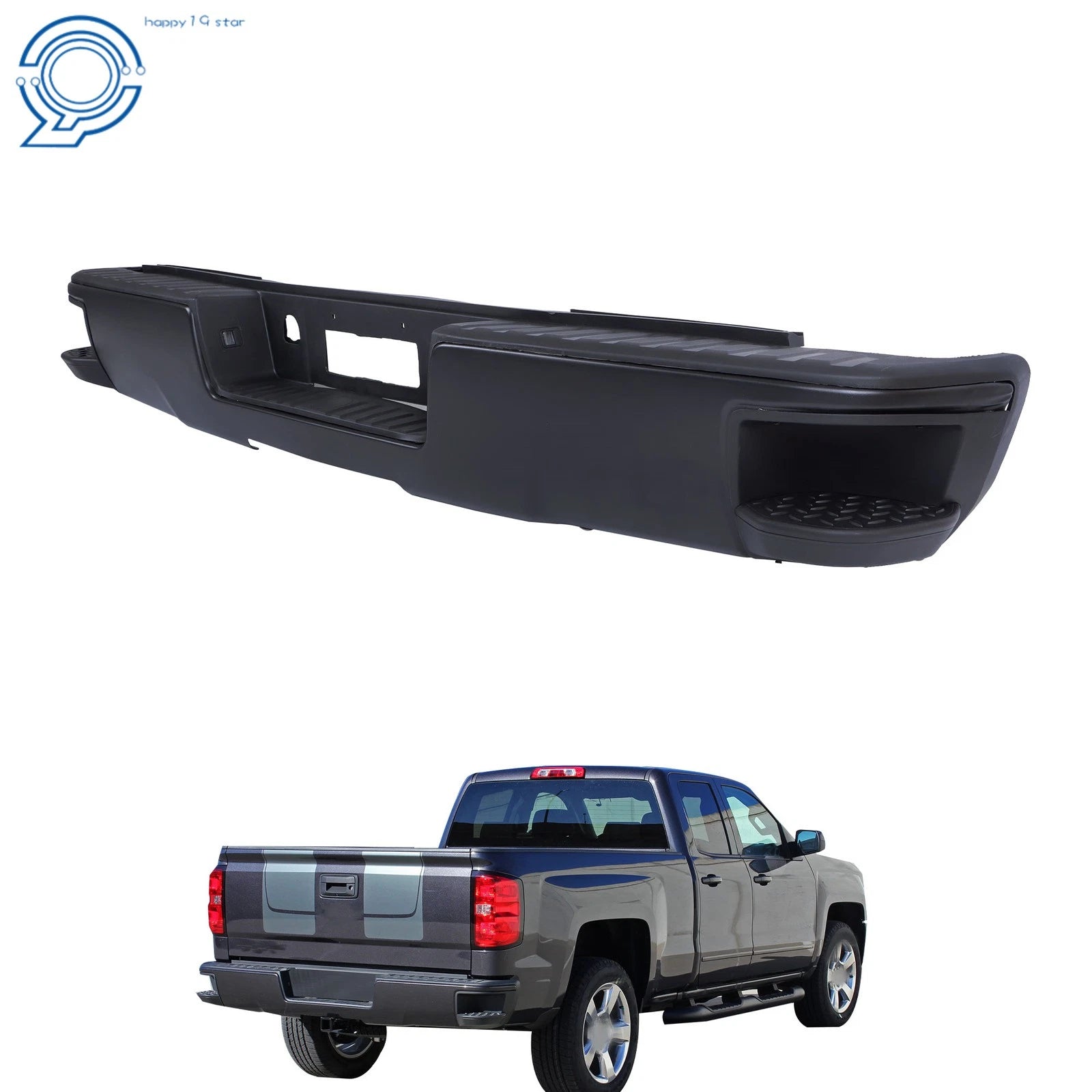 Rear Step Bumper Assembly for Chevy Silverado GMC Sierra 1500 (2014–2018)