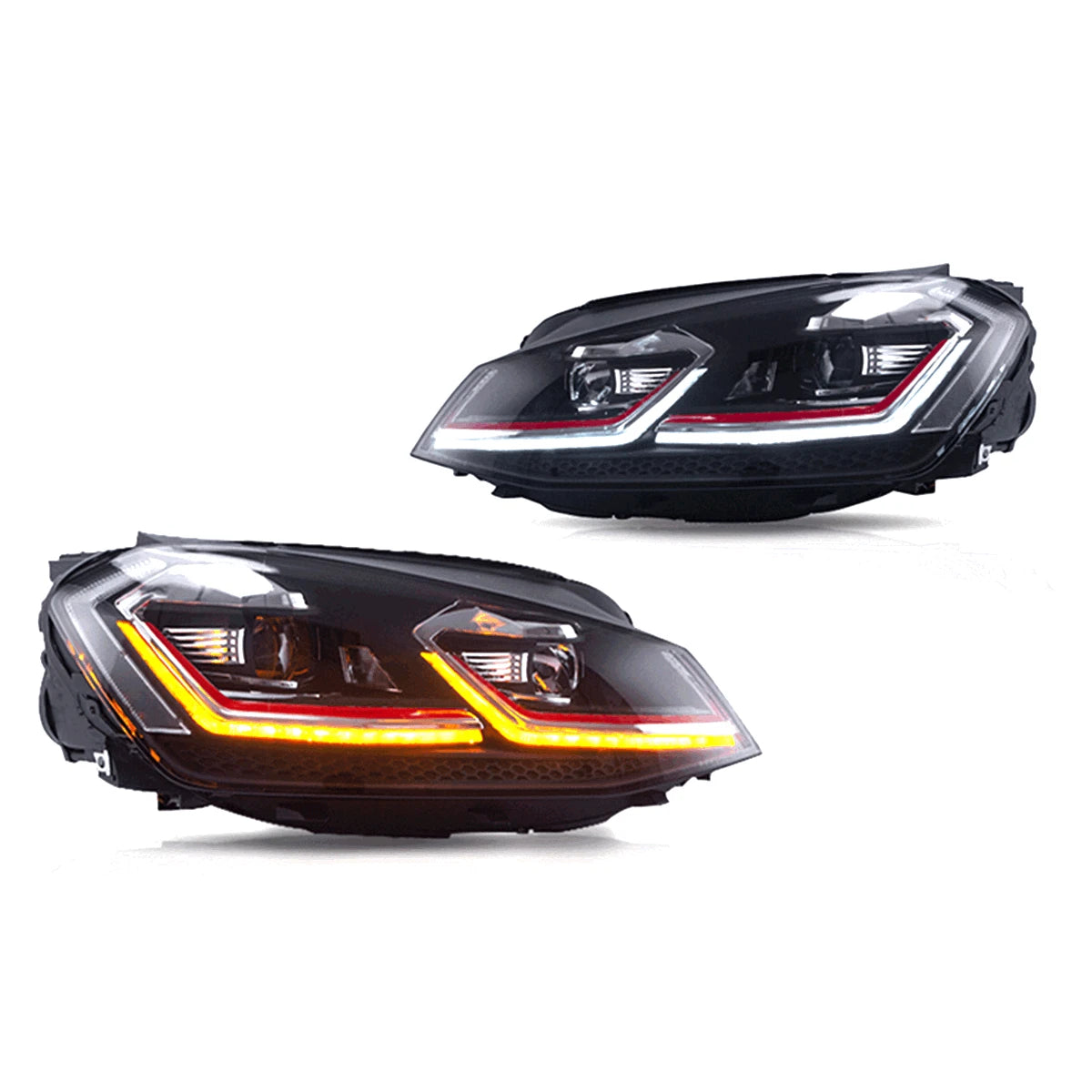 Set of 2 LED Front Headlights for VW Golf 7 (2013-2018)