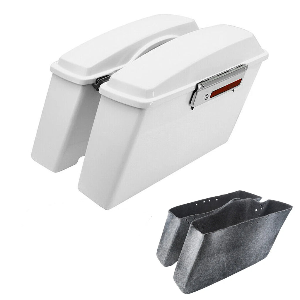 White Hard Saddlebags for Harley Electra Glide (1994–2013)
