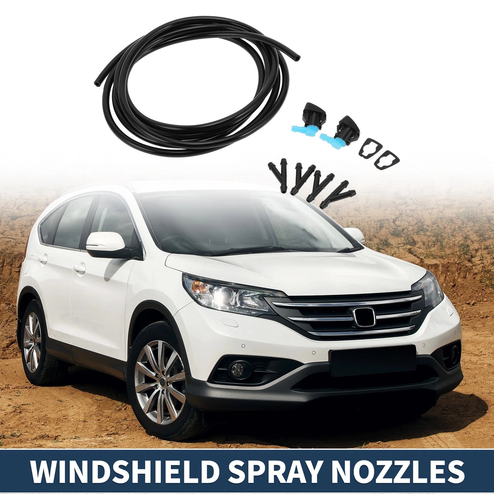 Set of 2 Front Windshield Washer Nozzles for Ford Focus (2012–2018)