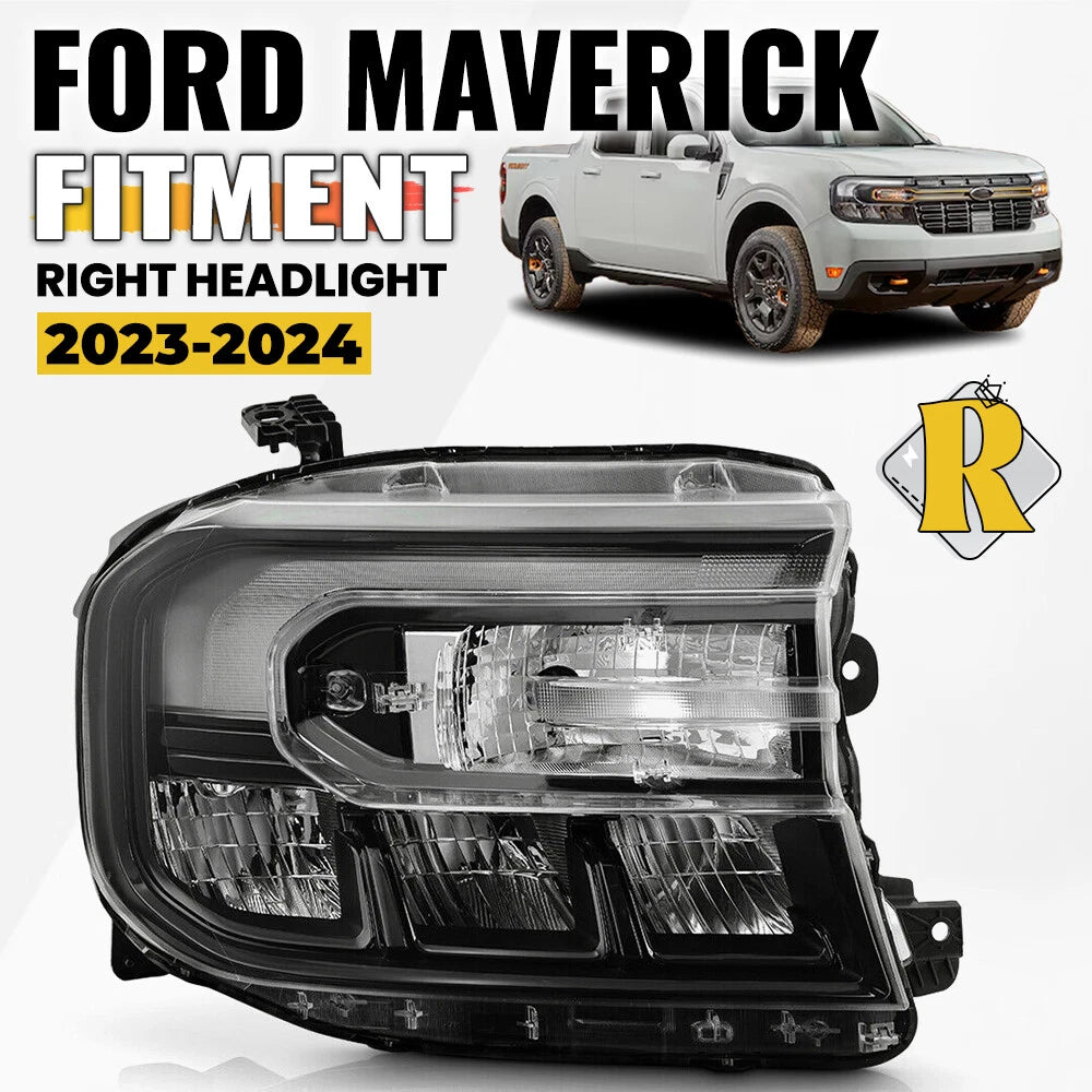 LED Headlight for Ford Maverick (2023–2024) Right, Black Housing, DRL Module