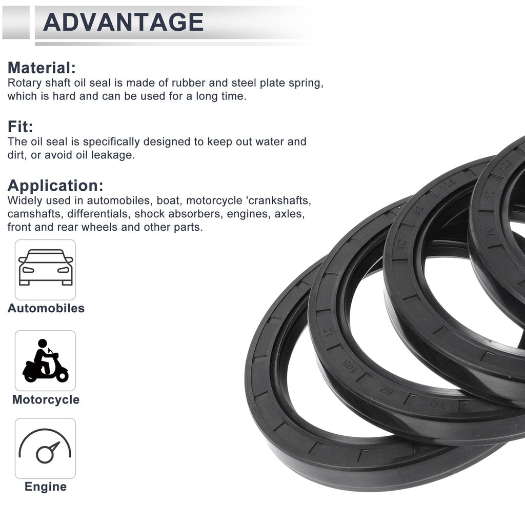 Set of 5 Oil Seal Rotary Shaft Seal for Various Models (82x105x12mm)