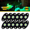 12 Pods LED Green Rock Lights for Jeep (Offroad, Truck, UTV, ATV)