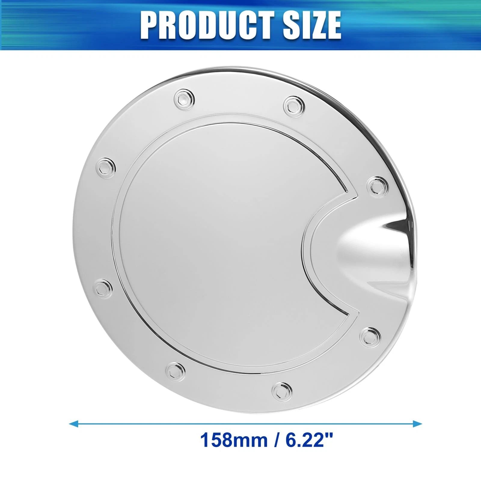 Fuel Tank Cover Door Cap for Dodge Ram (2010–2017) Silver Tone