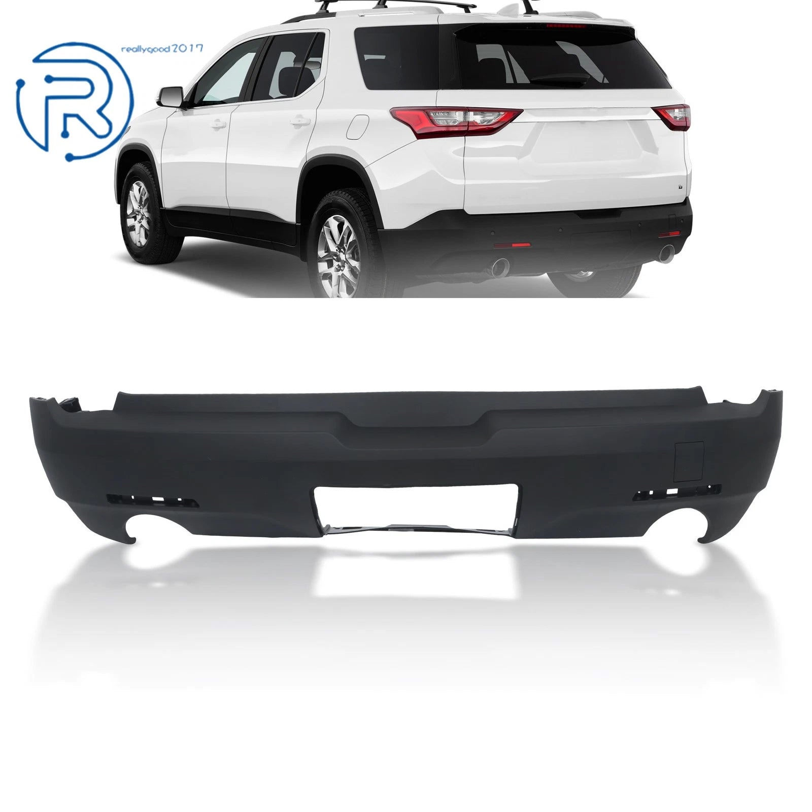Rear Bumper Cover for Chevrolet Traverse (2018–2021) Primed Plastic