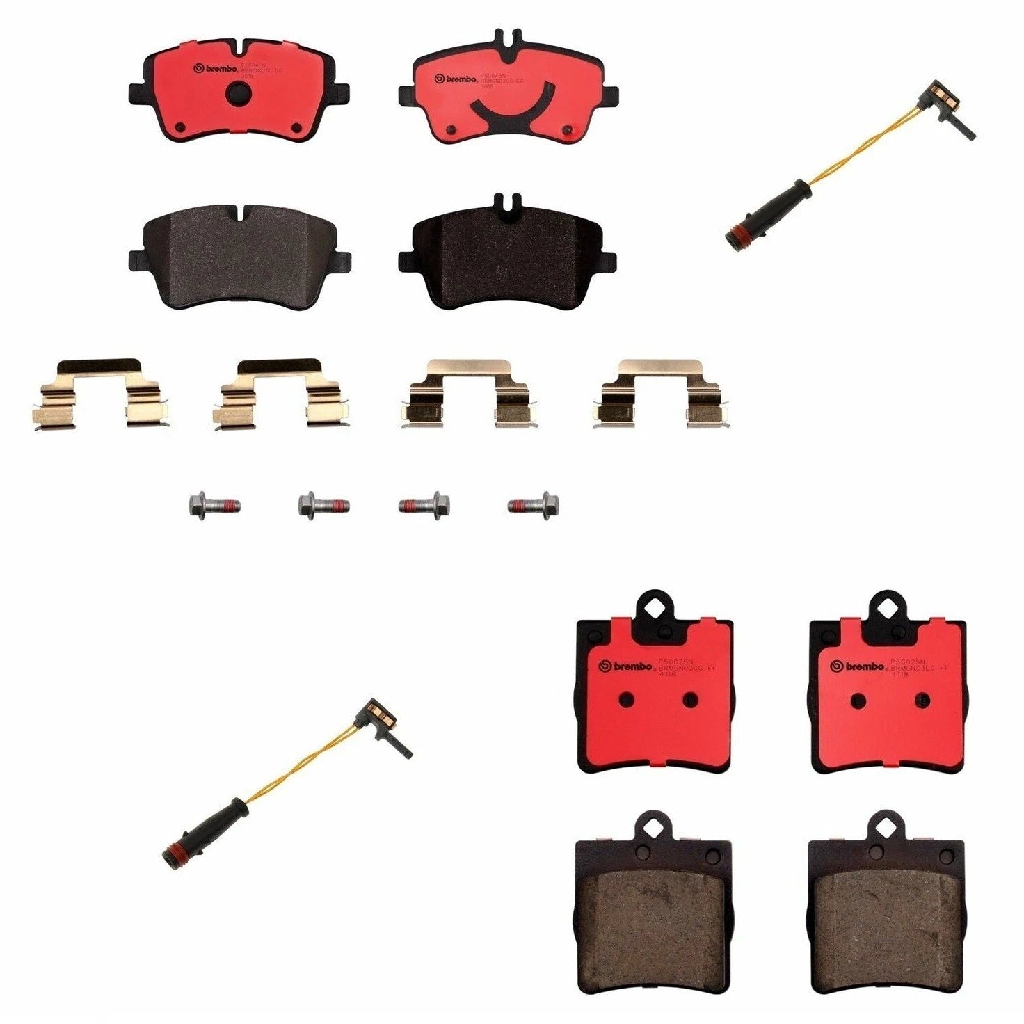 Brembo Ceramic Brake Pads Kit with Sensors for Mercedes W203 C230 (2001–2007)