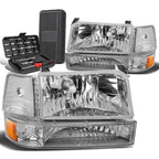 Set of 2 Headlight Bumper Lamps for Ford F150/F250/F350 (1992–1996) Chrome Amber