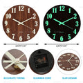 Luminous Wall Clock for Home Office Decor (Silent Quartz)