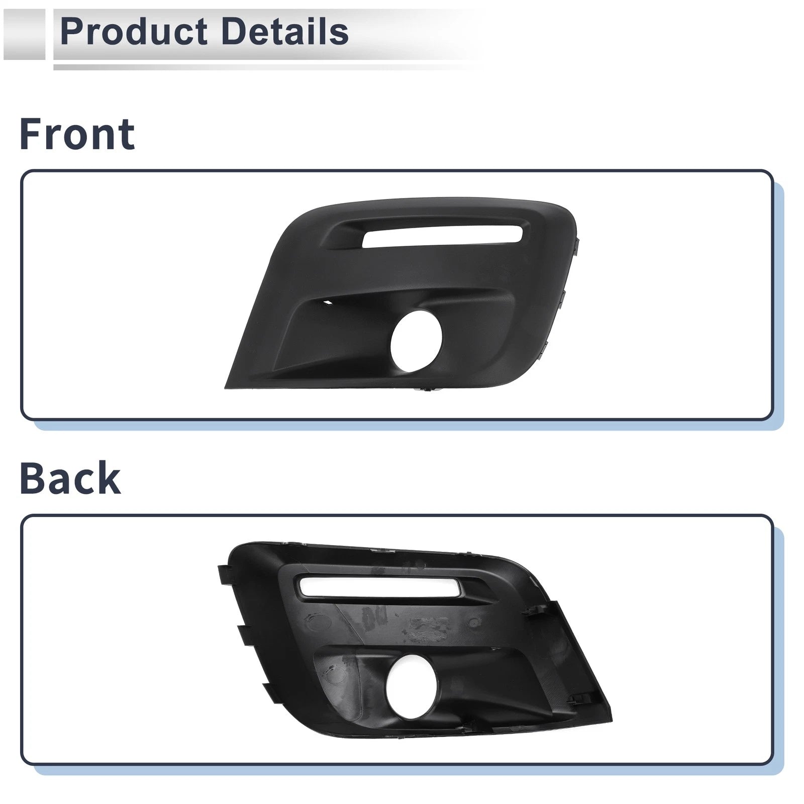 1 Pc Fog Light Grill for Nissan Partner (2015–2018) ABS Black