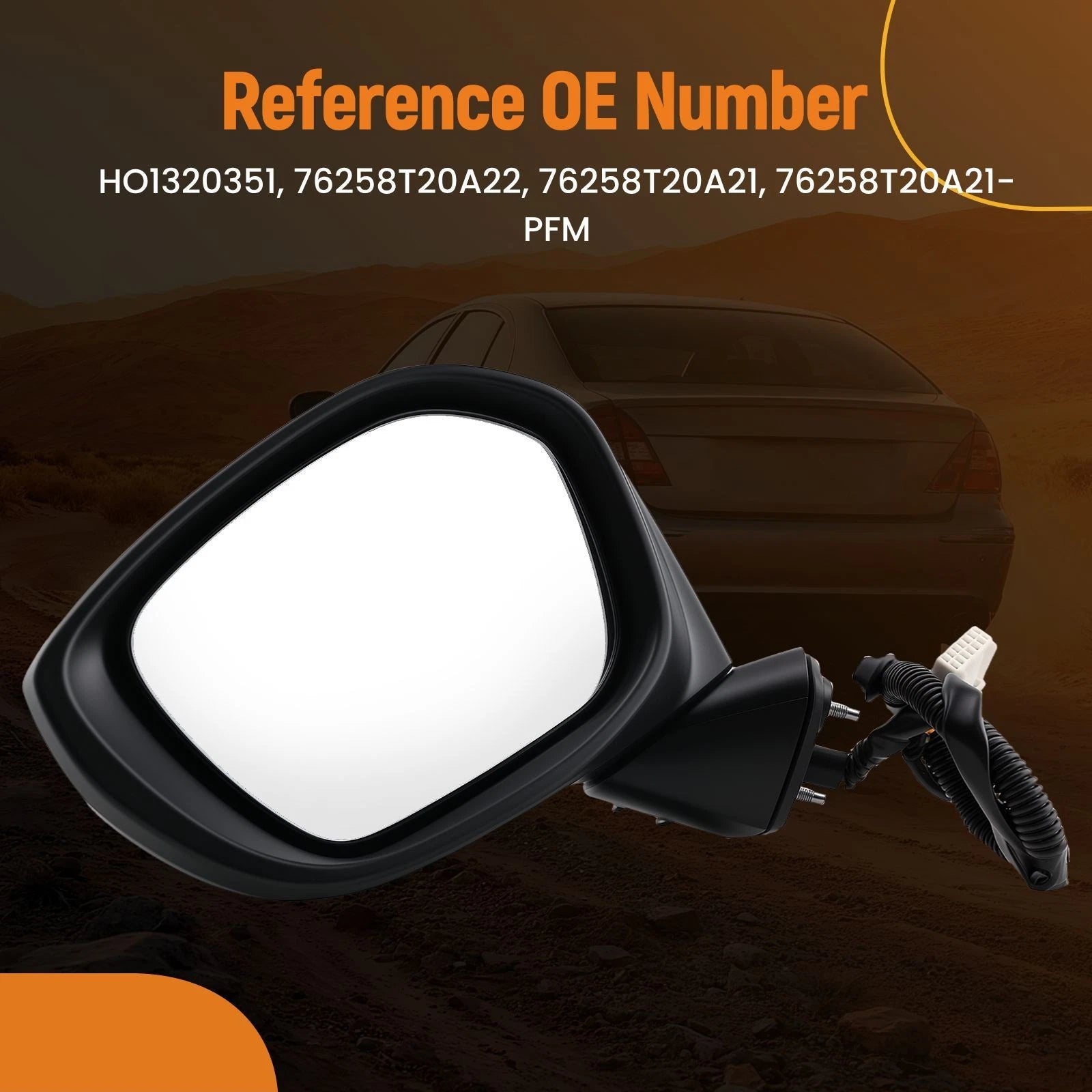 Left Power Heated Door Mirror for Honda Civic EX/EX-L (2022–2024) HO1320351