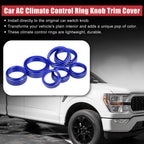 7pcs Blue AC Climate Control Ring Knob Trim for Ford F-150 (2021–2022)