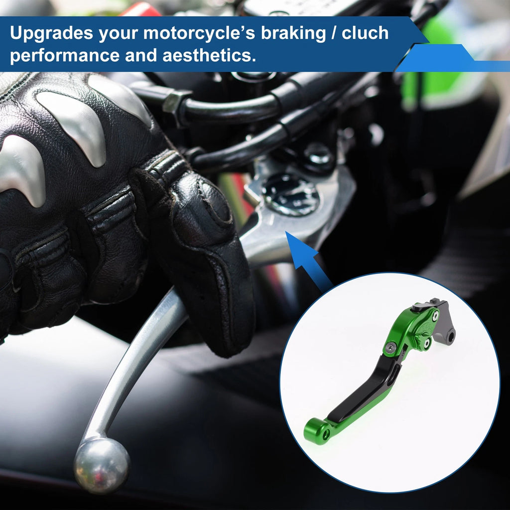 Adjustable Brake Clutch Levers for Suzuki GSXR150 (2017–2020) Green Black
