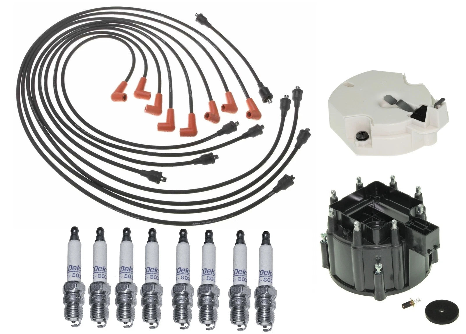 ACDelco Ignition Kit for GMC C10 V8 (1973–1987) - Rotor, Cap, Wire, Spark Plugs